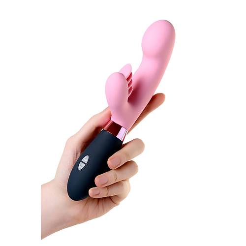 Eromantica Ornella'da 3' 1 arada masaj aleti, pembe, silikon, 21,5 cm