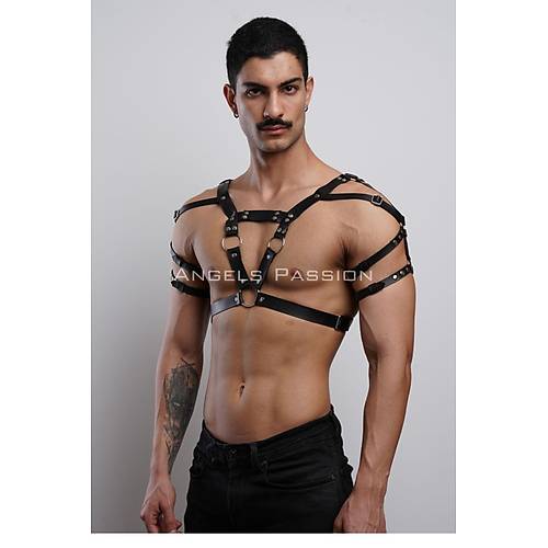 Erkek Harness, Erkek PartyWear, Deri Erkek Parti Elbise Aksesuar - APFTM6