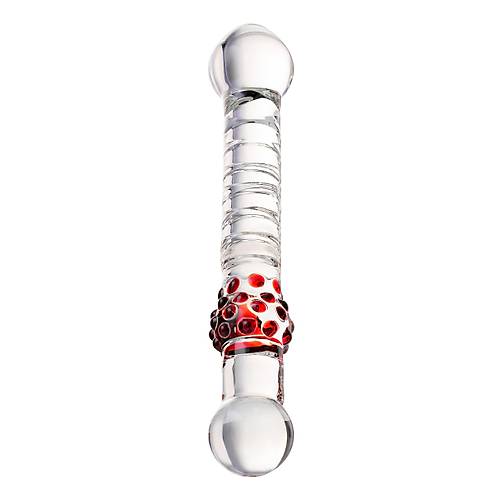 Sexus Glass ift Tarafl Cam Dildo, effaf, 22 cm