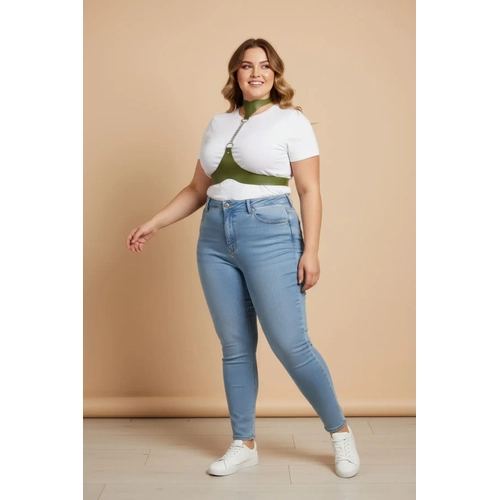B�y�k Beden Haki Kad�n Kemer Deri Harness Zincir Detayl� V�cut Aksesuar� - APFT1265
