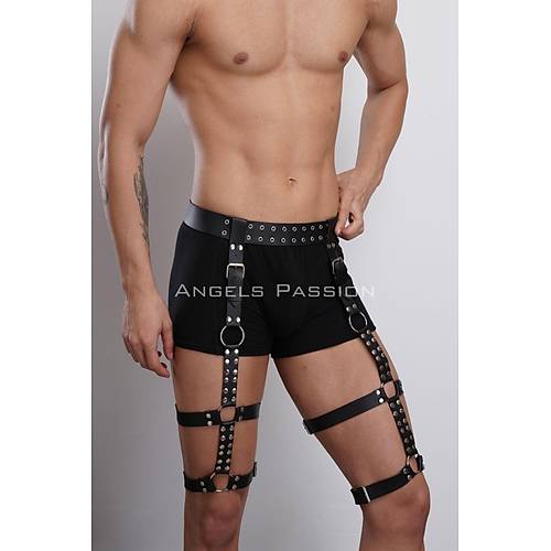 Perin Detayl k Erkek Bacak Harness, Erkek Fantazi Jartiyer Harness - APFTM193