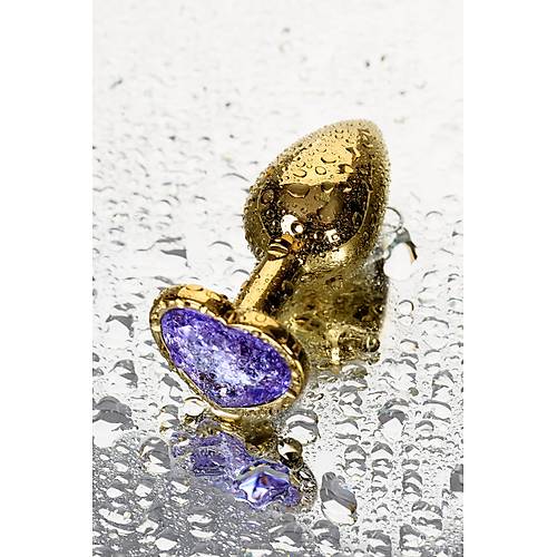 Metal by TOYFA Anal Plug, Metal, altn, mor kristalli, 7 cm,  2,7 cm, 50 g