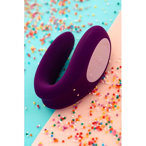 Satisfyer Double Joy Connect App Violet iftler in Vibratr, silikon, mor, 18 cm