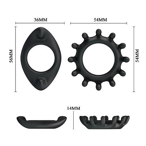 Ring Kaliteli Silikon 2 Adet Penis Halkas Set Penis Yz Siyah