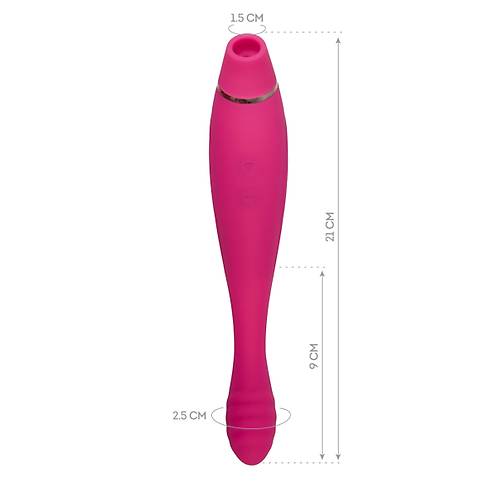 JOS Danvi Vakum Dalgas  Vibratr, Silikon, Pembe, 21,5 cm