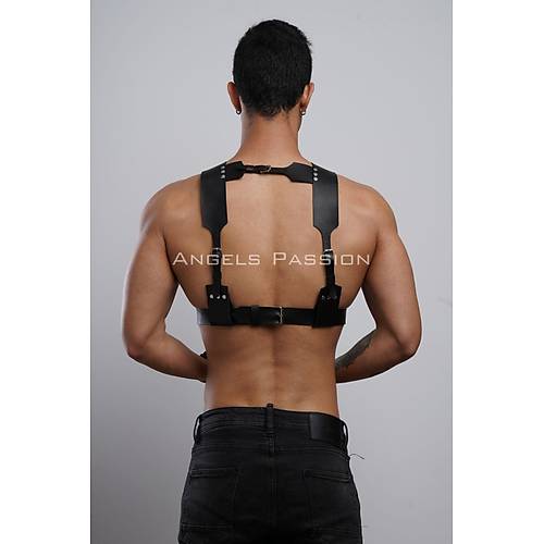 Kelepeli Erkek Gs Harness, Deri Erkek Fantezi Harness, Kelepeli Erkek Harness - APFTM121