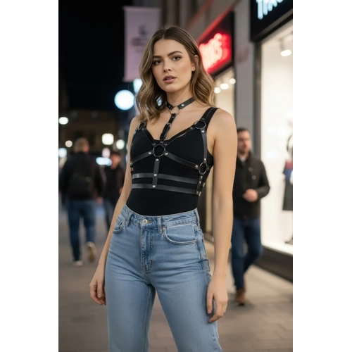 Siyah Kad�n Kemer Z�mbal� Deri O Halka Detayl� Aksesuar - APFT154