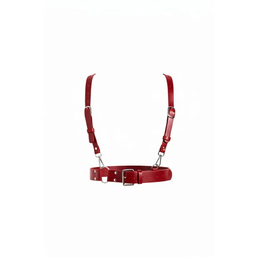 K�rm�z� Kad�n Kemer Harness Detayl� Deri V�cut Aksesuar� - APFT934