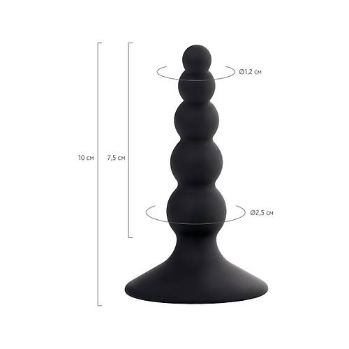 POPO by RED Bootes Anal Plug, silikon, siyah, 10 cm,  2,5 cm