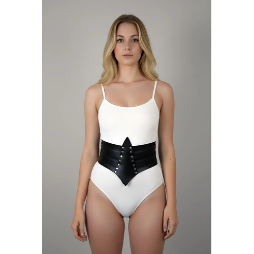 Siyah Kad�n Kemer Kal�n Korse Z�mbal� Bel Aksesuar� - APFT1087