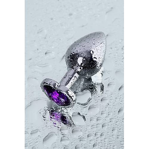 Metal by TOYFA Anal Plug, Metal, gm, mor kristalli, 8 cm,  3,4 cm, 85 g
