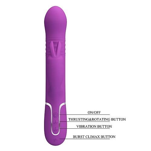 Multifonsiyonlu Oynarbal 7 titreimli Rabbit Vibratr Mor