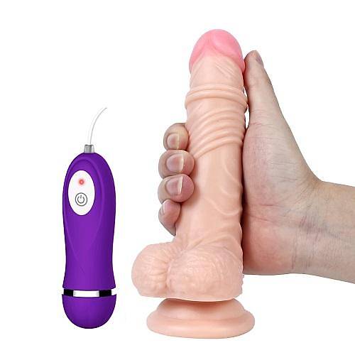 Thunder 19 cm Gereki Titreimli Dildo Vibratr Penis