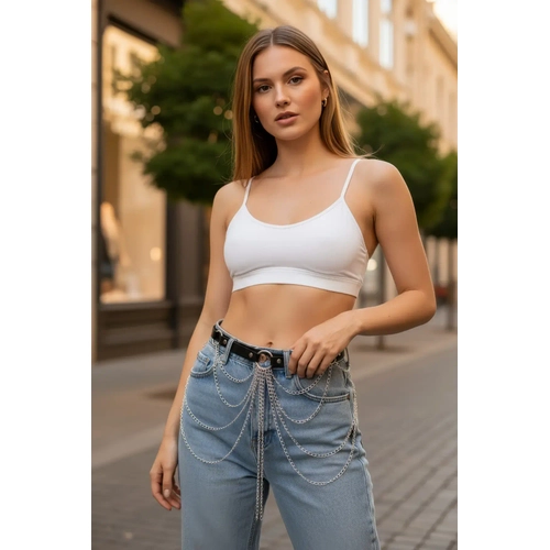 Siyah Kad�n Kemer �ok Katl� Zincir Detayl� Bel Aksesuar� - APFT512
