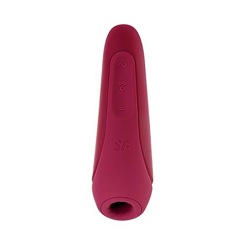 Satisfyer Curvy 1 Connect App Vakum Dalgas Klitoris Vibratr, silikon, krmz, 14,3 cm