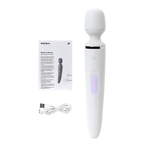 Satisfyer Wand-er Woman Vibratr, ABS plastik, beyaz, 34 cm