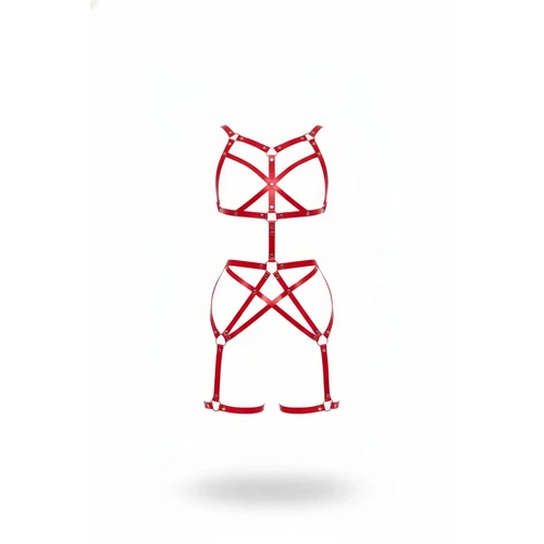 K�rm�z� Body Harness Deri Tam V�cut Ayarlanabilir Aksesuar - APFT894