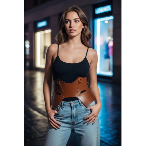 Taba Kad�n Kemer Geni� Deri Korse Tipi Bel Aksesuar� - APFT619