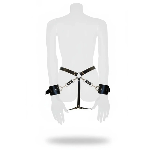 Siyah Harness Tak�m Metal Detayl� Kelep�eli V�cut Aksesuar� - APFT298