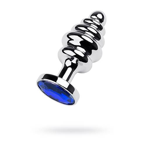 Metal by TOYFA Anal Plug, Metal, gm, mavi kristalli, 7,2 cm,  4 cm, 130 g