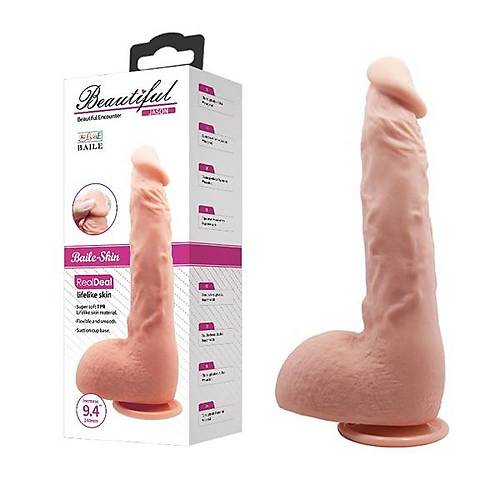 Beautiful 24 CM Sper Gereki Vantuzlu Damarl Dildo Penis