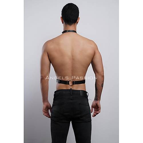 Deri Boyundan Askl Erkek Harness, Clubwear, Leather Partywear - APFTM124