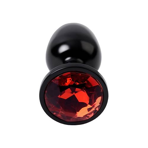 Metal by  Anal Plug, Metal, siyah, krmz kristalli, 7,2 cm, 2,8 cm, 50 g