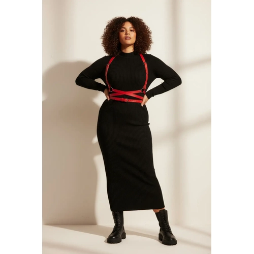 B�y�k Beden K�rm�z� Kad�n Kemer Deri Harness V�cut Aksesuar� - APFT198