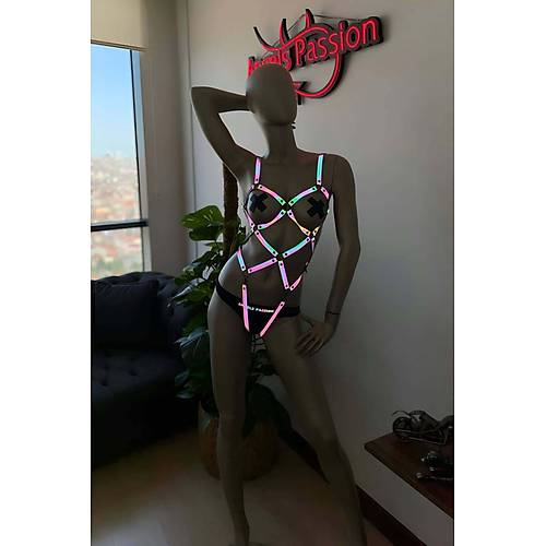Dans Kyafetleri - Karanlkta Parlayan Reflektrl Body Harness