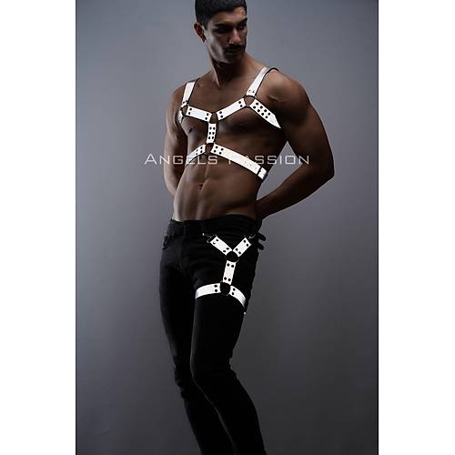 Reflektrl - Karanlkta Yansyan Erkek Gs ve Bacak Harness Takm - APFTM199