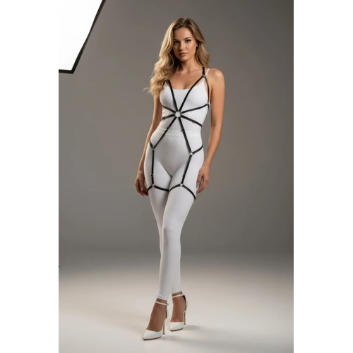 Siyah Kad�n Body Harness Kafes Detayl� Tam V�cut Aksesuar� - APFT360