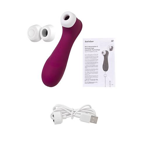 Satisfyer Pro 2 Generation 3 Wine Red Vakum Klitoris Uyarc Vibratr, krmz