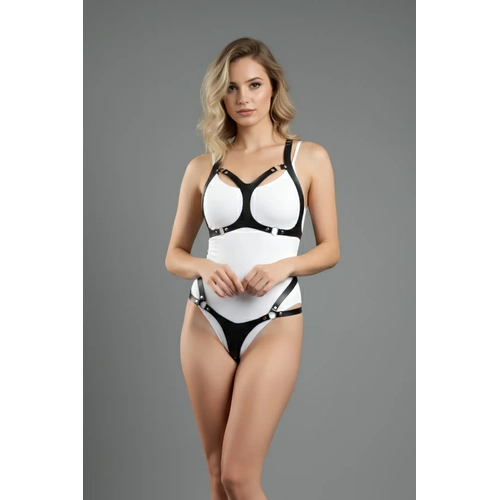 Siyah Harness Tak�m Deri O-Halka Detayl� V�cut Aksesuar� - APFT1101