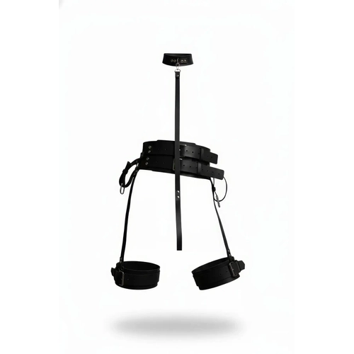 Siyah Harness Tak�m Deri Boyunluklu Bacak Man�etli - APFT869