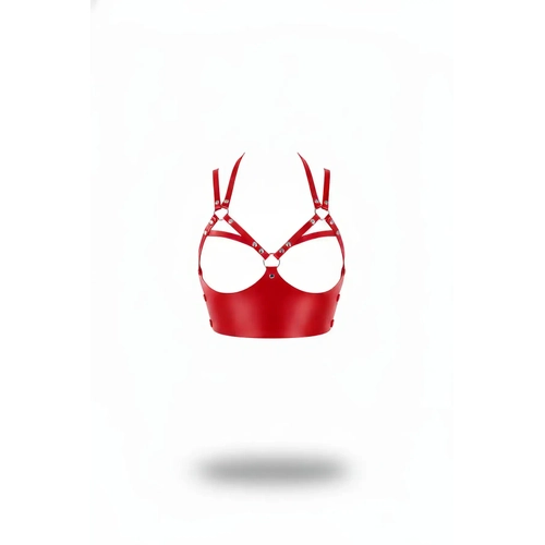 K�rm�z� Kad�n Kemer Z�mba Detayl� Metal Halkal� Korse - APFT872