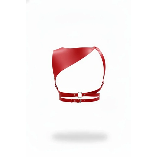 K�rm�z� Kad�n Kemer Omuz Detayl� Geni� Deri V�cut Aksesuar� - APFT903