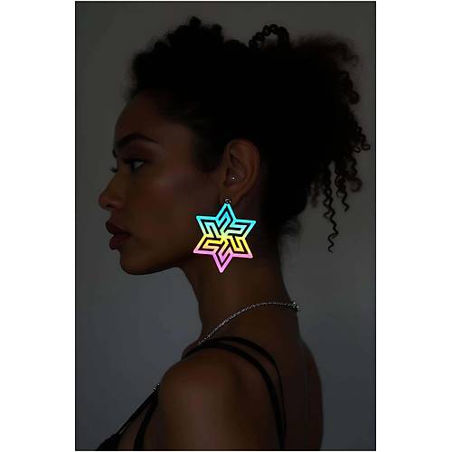 Rainbow Reflektrl Soyut Yldz Kpe, k Lazer Kesim Kpe - APBJ019