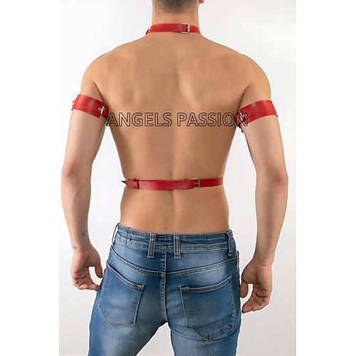 Pazu Harness Detayl Seksi Erkek Deri Harness Takm - APFTM15