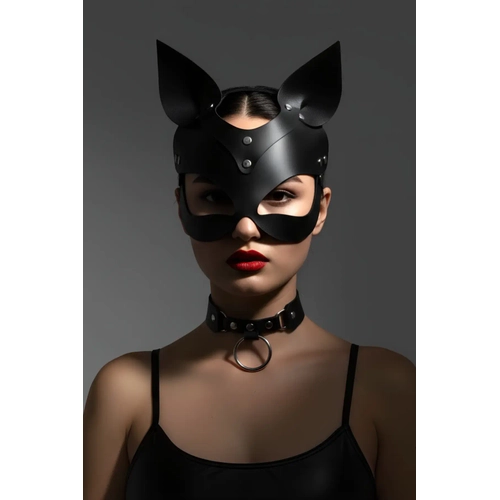 Siyah Maske Deri Kedi Kulakl� Kost�m - APFT789