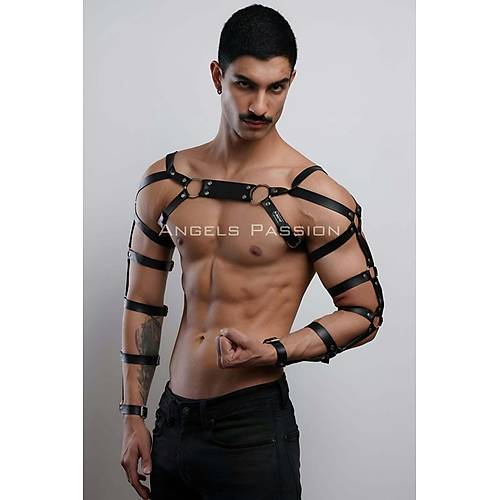 Erkek Deri Kol ve Gs Harness, Deri Fantazi Giyim - APFTM166