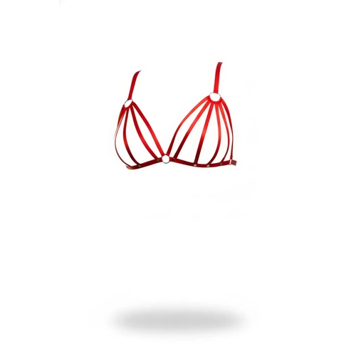 K�rm�z� Harness Tak�m Halka Detayl� �ok �eritli B�st Aksesuar� - APFT553