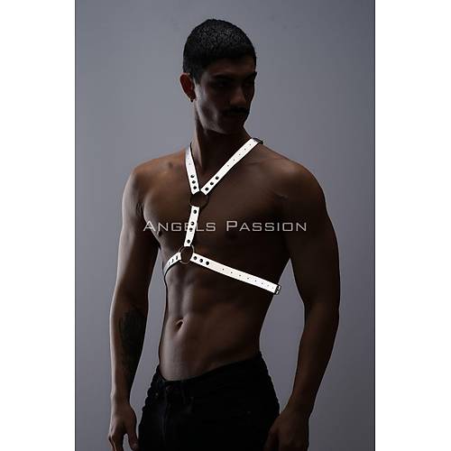 Karanlkta Parlayan (Reflektrl) Erkek Gs Harness, Erkek Parti Giyim - APFTM108