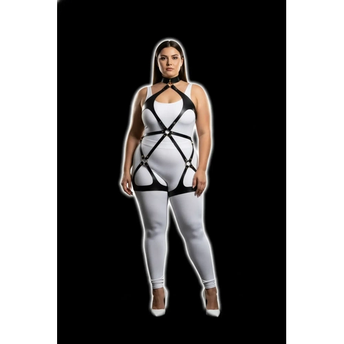 B�y�k Beden Siyah Kad�n Deri Full Body Harness Tak�m G�nl�k ve Fantezi Kombin Aksesuar� - APFT1331