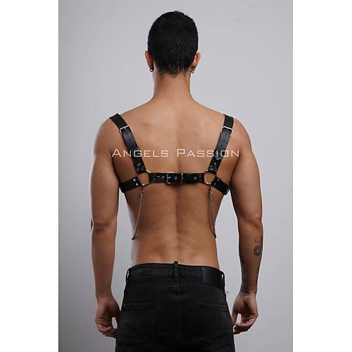 Erkek Gmlek Kemeri, Zincirli Gs Harness, Partywear, Clubwear - APFTM109