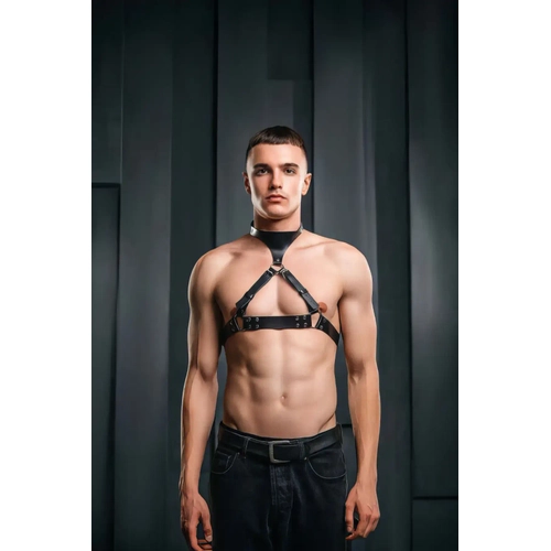 Deri Boyundan Ask�l� Erkek Harness APFTM228