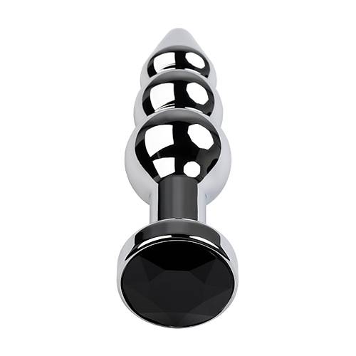 Metal by  Anal Plug, Metal, gm, siyah kristalli, 11 cm,  3 cm, 95 g