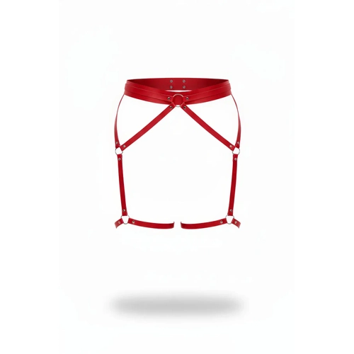 K�rm�z� Jartiyer Harness Deri Halka Detayl� Ayarlanabilir - APFT956