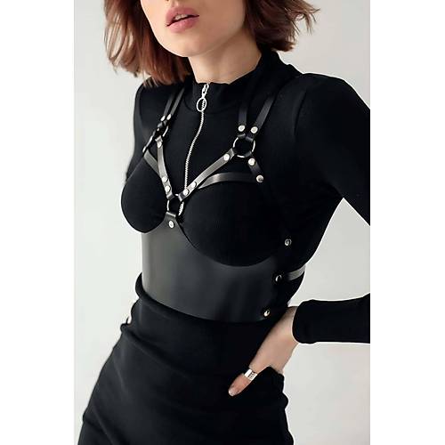 Deri Harness Bstiyer, k Deri Korse - APFT872