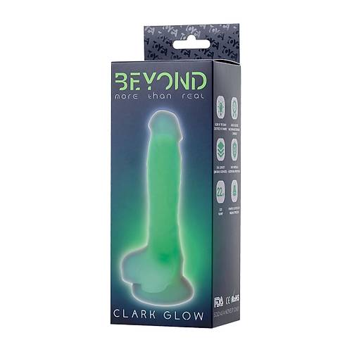 Beyond by RED Clark Glow Gece Parlayan Dildo, Silikon, effaf, 22 cm