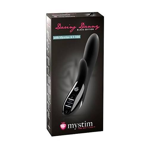 Mystim Daring Danny Elektro Stimlasyonlu Vibratr, Silikon, Siyah, 27 cm